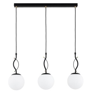 LAMPA WISZĄCA ALFA PANDA CZARNA & BIAŁA & ZŁOTA 3xE14 / 62581