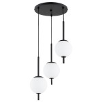 LAMPA WISZĄCA ALFA DIORA CZARNA & BIAŁA 3xE14 / 62574