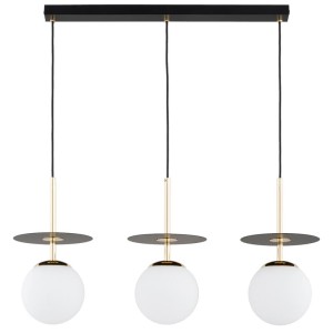 LAMPA WISZĄCA ALFA QEENCY CZARNA & ZŁOTA & BIAŁA 3xE14 / 62572