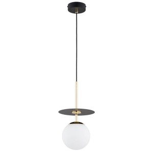 LAMPA WISZĄCA ALFA QEENCY CZARNA & ZŁOTA & BIAŁA 1xE14 / 61496
