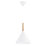 LAMPA WISZĄCA ALFA FUKS BIAŁA & DREWNIANA 1xE27 / 61475