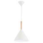 LAMPA WISZĄCA ALFA FUKS ECRU & DREWNIANA 1xE27 / 61473