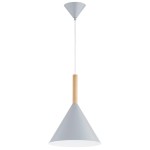 LAMPA WISZĄCA ALFA FUKS SZARA & DREWNIANA 1xE27 / 61472