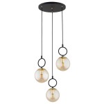 LAMPA WISZĄCA ALFA LISTER CZARNA & ZŁOTA 3xE14 / 62567