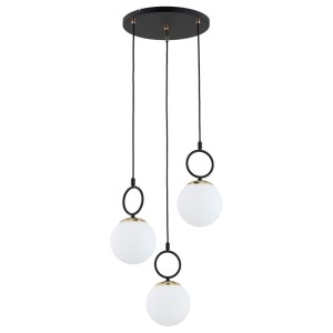 LAMPA WISZĄCA ALFA LISTER CZARNA & BIAŁA 3xE14 / 62566