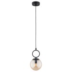 LAMPA WISZĄCA ALFA SITRO CZARNA & BURSZTYNOWA 1xE14 / 61470