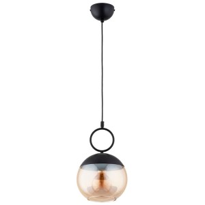 LAMPA WISZĄCA ALFA SITRO 200 CZARNA & BURSZTYNOWA 1xE27 / 61469