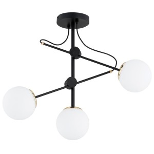 LAMPA SUFITOWA ALFA OLIMP CZARNA & ZŁOTA 3 X E14 /  62554