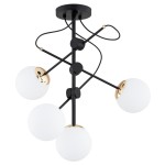 LAMPA SUFITOWA ALFA OLIMP CZARNA & ZŁOTA 4 X E14 / 63357