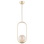 LAMPA WISZĄCA ALFA OVAL ZŁOTA & BIAŁA 1xE14 / 61453