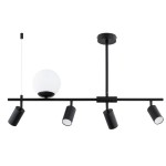 LAMPA SUFITOWA ALFA NESKA CZARNA 4xGU10 & 1xE14 /  63346