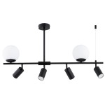 LAMPA SUFITOWA ALFA NESKA CZARNA & BIAŁA 4xGU10 & 2xE14 /  63341