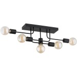 LAMPA SUFITOWA ALFA GOISA CZARNA 5xE27 / 63333