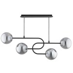 LAMPA SUFITOWA ALFA NARI CZARNA & CHROM 4xE14 / 63332