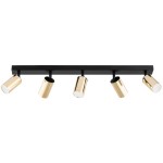 LAMPA SUFITOWA ALFA ATLET CZARNA & ZŁOTA 5xGU10 / 63331