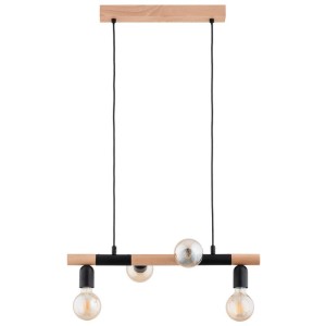 LAMPA WISZĄCA ALFA LIDO DREWNIANA 4xE27 / 63327