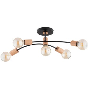 LAMPA SUFITOWA ALFA LANTI DREWNIANA 5xE27 / 63318