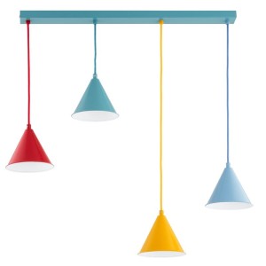 LAMPA WISZĄCA ALFA GANNA WIELOKOLOROWA 4 x E27 / 63320