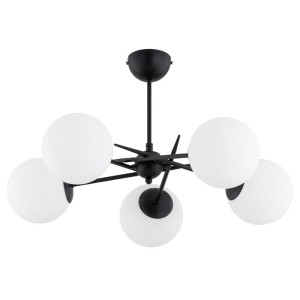 LAMPA SUFITOWA ALFA PRIMERY CZARNA & BIAŁA 5xE14 / 63308