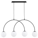 LAMPA WISZĄCA ALFA BENDO CZARNA & BIAŁA 4xE14 / 63301