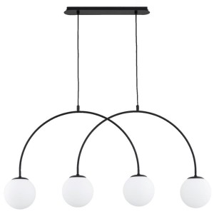 LAMPA WISZĄCA ALFA BENDO CZARNA & BIAŁA 4xE14 / 63301