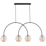 LAMPA WISZĄCA ALFA BENDO MIX CZARNA & ZŁOTA 4xE14 / 63303