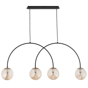 LAMPA WISZĄCA ALFA BENDO MIX CZARNA & ZŁOTA 4xE14 / 63303