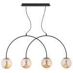 LAMPA WISZĄCA ALFA BENDO KORD CZARNA & ZŁOTA 4xE14 / 63302