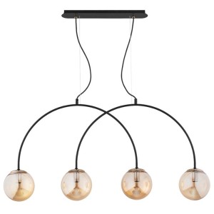 LAMPA WISZĄCA ALFA BENDO KORD CZARNA & ZŁOTA 4xE14 / 63302