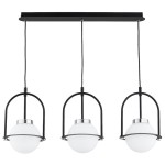 LAMPA WISZĄCA ALFA LERIA PICCOLO CZARNA & CHROM 3xE14 / 62512