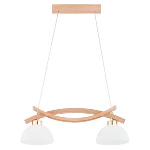 LAMPA WISZĄCA ALFA NASA DREWNIANA & ZŁOTA 2xE27 / 62505
