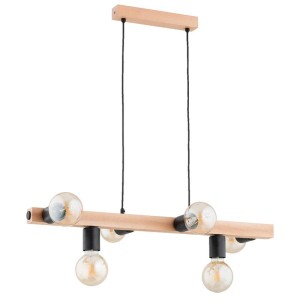 LAMPA WISZĄCA ALFA IMPULS DREWNIANA 6xE27 / 63295