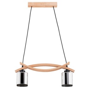 LAMPA WISZĄCA ALFA NASA DREWNIANA & CZARNA 2xE27 / 62503