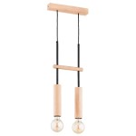 LAMPA WISZĄCA ALFA DILAN DREWNIANA 2xE27 / 62490