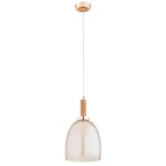 LAMPA WISZĄCA ALFA LISSY DREWNIANA & ZŁOTA 1xE27 / 61397