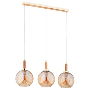LAMPA WISZĄCA ALFA HETTY DREWNIANA & ZŁOTA 3xE27 / 62487