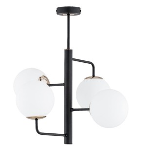 LAMPA SUFITOWA ALFA LAMUR CZARNA & BIAŁA 4xE14 / 63284