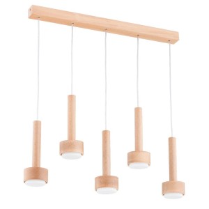 LAMPA WISZĄCA ALFA BOLLO DREWNIANA 5xGX53 / 63278