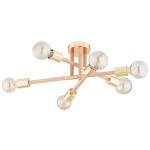 LAMPA SUFITOWA ALFA OTELLO DREWNIANA & ZŁOTA 6xE27 / 63277