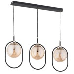 LAMPA WISZĄCA ALFA AMARO CZARNA & ZŁOTA 3xE14 / 62472