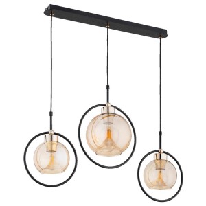 LAMPA WISZĄCA ALFA DELSI CZARNA & ZŁOTA 3xE27 / 62475