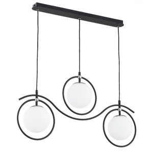 LAMPA WISZĄCA ALFA KIRA CZARNA & BIAŁA 3xE14 / 62474