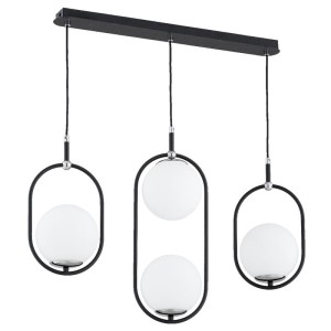 LAMPA WISZĄCA ALFA AMARO CZARNA & CHROM 4xE14 / 63273