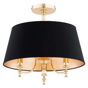 LAMPA SUFITOWA ALFA ROSETTA ZŁOTA & CZARNA 3xE14 / 62477