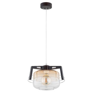LAMPA WISZĄCA ALFA ISKAR WENGE DREWNIANA 1xE27 / 61387