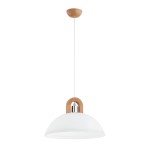 LAMPA WISZĄCA ALFA MIGOT DREWNIANA & CHROM 1xE27 / 61380