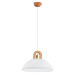 LAMPA WISZĄCA ALFA MIGOT DREWNIANA & ZŁOTA 1xE27 / 61379
