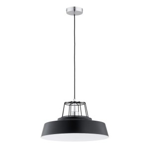 LAMPA WISZĄCA ALFA IZOLA CZARNA & CHROM 1xE27 / 61373
