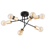 LAMPA SUFITOWA ALFA ROSA CZARNA & ZŁOTA 6xE27 / 63270