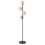 LAMPA STOJĄCA ALFA MALAGA CZARNA & ZŁOTA 4xE14 / 9291